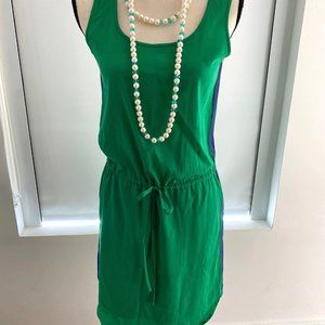 DKNY Emerald Green Tank Mini Dress with Waist Tie